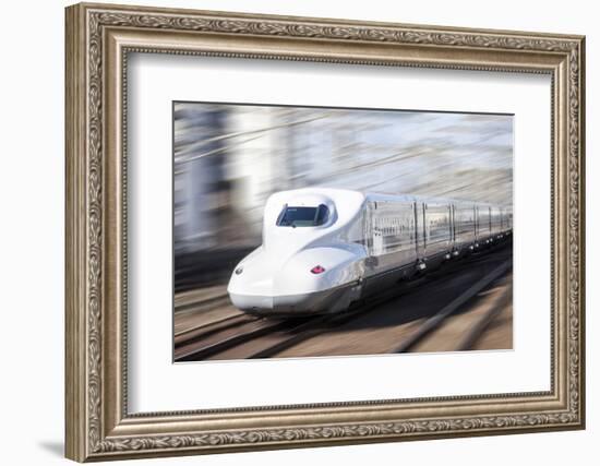Shinkansen bullet train, Kyoto station, Kyoto prefecture, Japan-Jan Christopher Becke-Framed Photographic Print