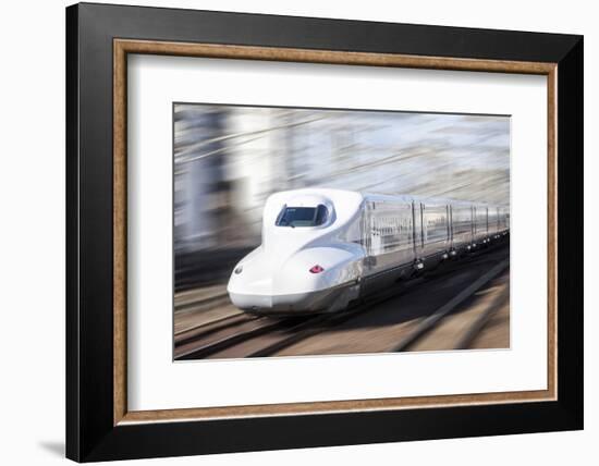 Shinkansen bullet train, Kyoto station, Kyoto prefecture, Japan-Jan Christopher Becke-Framed Photographic Print