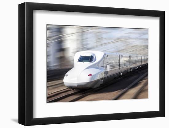 Shinkansen bullet train, Kyoto station, Kyoto prefecture, Japan-Jan Christopher Becke-Framed Photographic Print