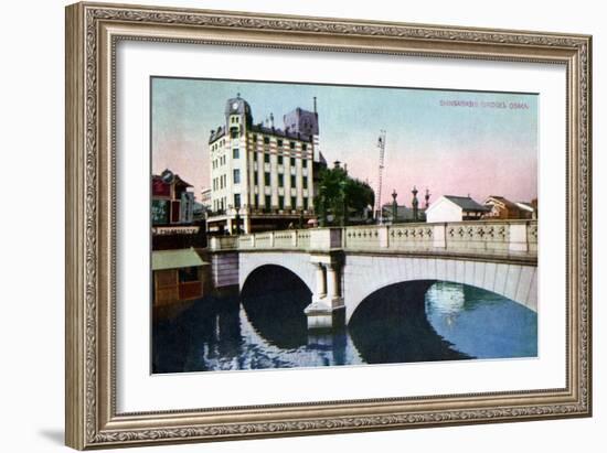 Shinsaibashi Bridge, Osaka, Japan, 20th Century-null-Framed Giclee Print