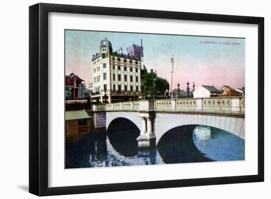 Shinsaibashi Bridge, Osaka, Japan, 20th Century-null-Framed Giclee Print