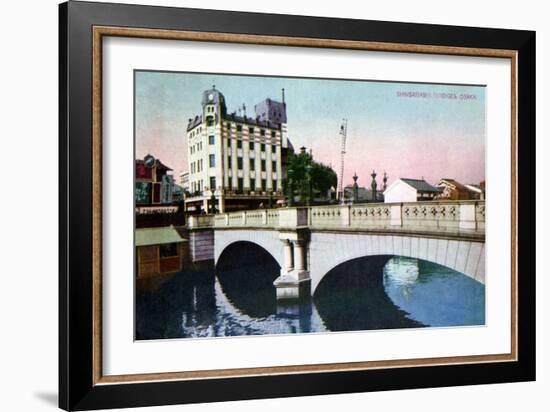 Shinsaibashi Bridge, Osaka, Japan, 20th Century-null-Framed Giclee Print