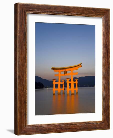 Shinto Shrine Illuminated at Dusk, Island of Honshu, Japan-Gavin Hellier-Framed Photographic Print