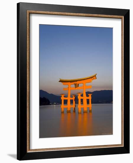 Shinto Shrine Illuminated at Dusk, Island of Honshu, Japan-Gavin Hellier-Framed Photographic Print