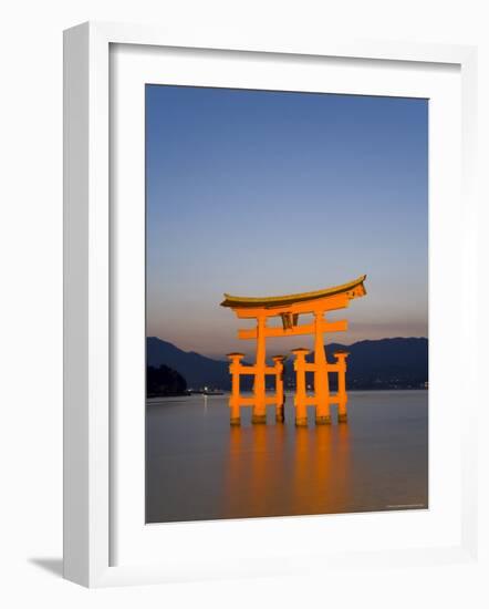 Shinto Shrine Illuminated at Dusk, Island of Honshu, Japan-Gavin Hellier-Framed Photographic Print