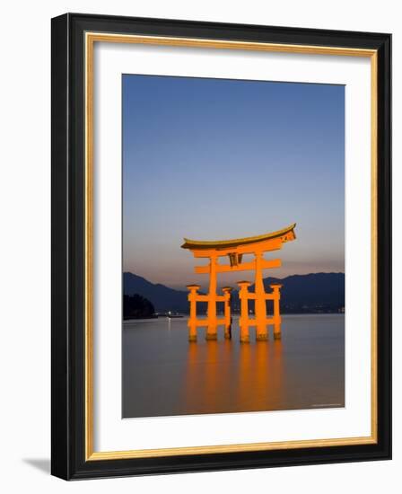 Shinto Shrine Illuminated at Dusk, Island of Honshu, Japan-Gavin Hellier-Framed Photographic Print