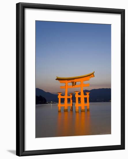 Shinto Shrine Illuminated at Dusk, Island of Honshu, Japan-Gavin Hellier-Framed Photographic Print