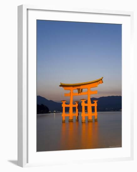 Shinto Shrine Illuminated at Dusk, Island of Honshu, Japan-Gavin Hellier-Framed Photographic Print