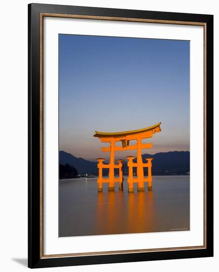 Shinto Shrine Illuminated at Dusk, Island of Honshu, Japan-Gavin Hellier-Framed Photographic Print