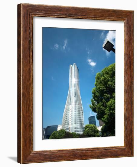 Shiny Raffles City skyscraper, Hangzhou, China, Asia-Andreas Brandl-Framed Photographic Print