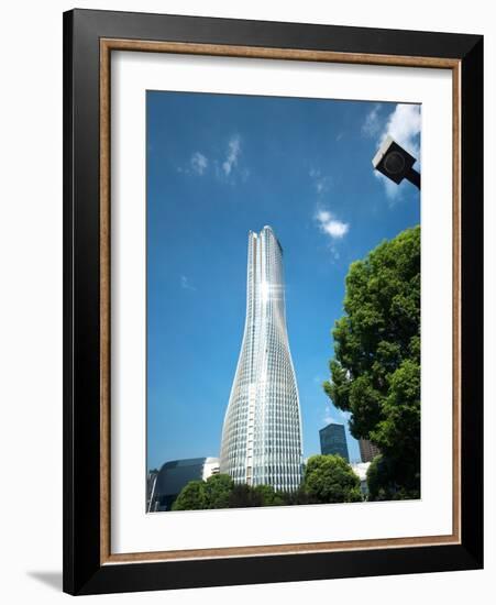 Shiny Raffles City skyscraper, Hangzhou, China, Asia-Andreas Brandl-Framed Photographic Print