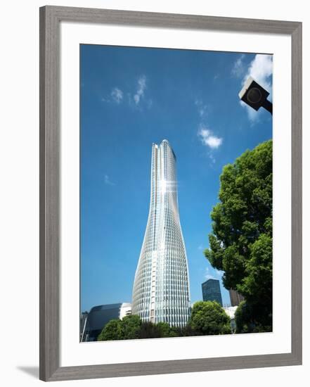 Shiny Raffles City skyscraper, Hangzhou, China, Asia-Andreas Brandl-Framed Photographic Print