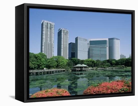 Shiodome Shiosite Hama Rikyu Japanese Garden Tokyo, Japan-null-Framed Premier Image Canvas