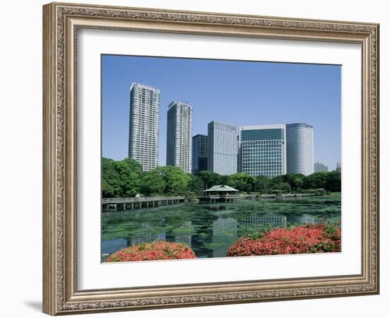 Shiodome Shiosite Hama Rikyu Japanese Garden Tokyo, Japan-null-Framed Photographic Print