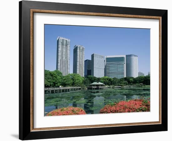 Shiodome Shiosite Hama Rikyu Japanese Garden Tokyo, Japan-null-Framed Photographic Print