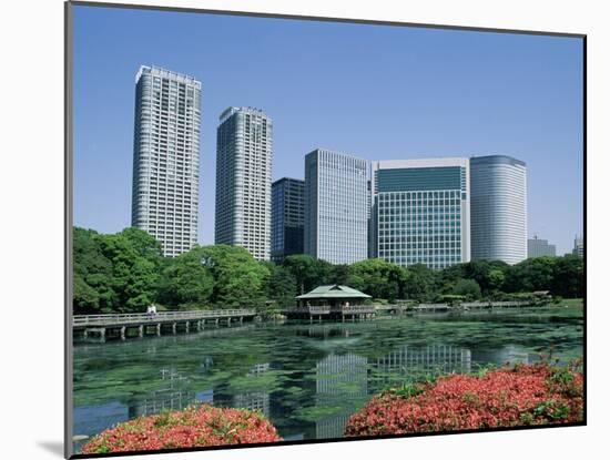 Shiodome Shiosite Hama Rikyu Japanese Garden Tokyo, Japan-null-Mounted Photographic Print