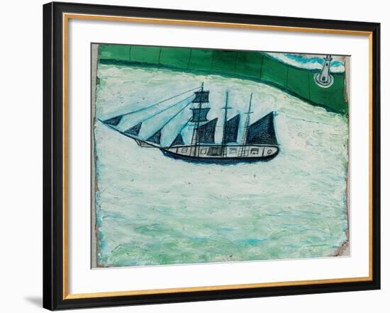 Ship and Lighthouse, c.1925-Alfred Wallis-Framed Giclee Print