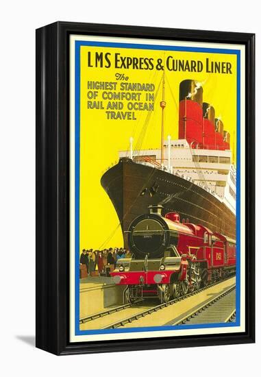 Ship and Rail Travel Poster-null-Framed Stretched Canvas