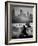 Ship and Tug Boat Traffic on the Hudson River with New York City Skyline-Andreas Feininger-Framed Photographic Print