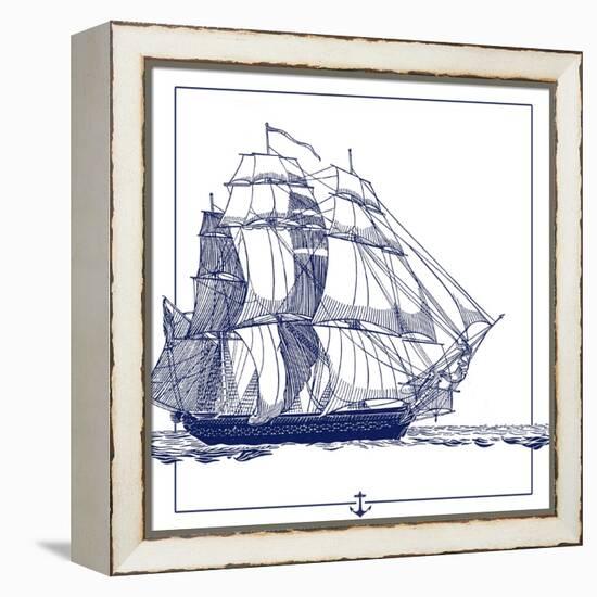 Ship at Sea-The Saturday Evening Post-Framed Premier Image Canvas