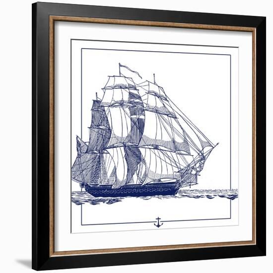 Ship at Sea-The Saturday Evening Post-Framed Giclee Print