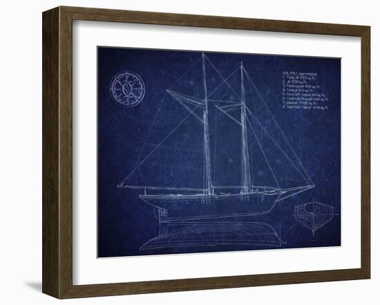 Ship Blueprint Ernestina-Tina Carlson-Framed Art Print