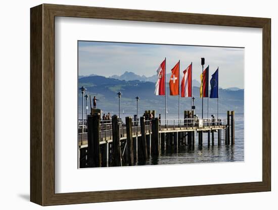 Ship Dock Kressbronn, Lake of Constance, Baden-Wurttemberg, Germany-Ernst Wrba-Framed Photographic Print