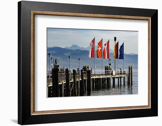 Ship Dock Kressbronn, Lake of Constance, Baden-Wurttemberg, Germany-Ernst Wrba-Framed Photographic Print