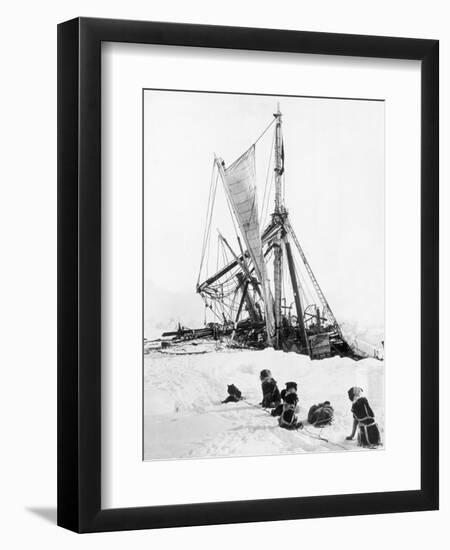 Ship Endurance Sinking in Pack Ice-null-Framed Premium Photographic Print