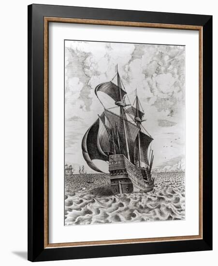 Ship, Engraved by Hieronymus Cock-Pieter Bruegel the Elder-Framed Giclee Print