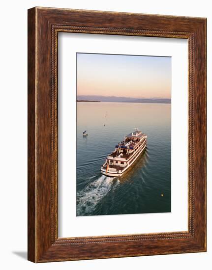 Ship, Friedrichshafen, Lake of Constance, Baden-Wurttemberg, Germany-Ernst Wrba-Framed Photographic Print