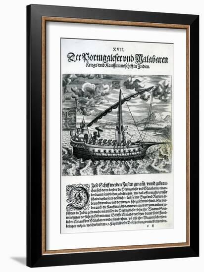 Ship from 'India Orientalis', 1598-Theodore de Bry-Framed Giclee Print