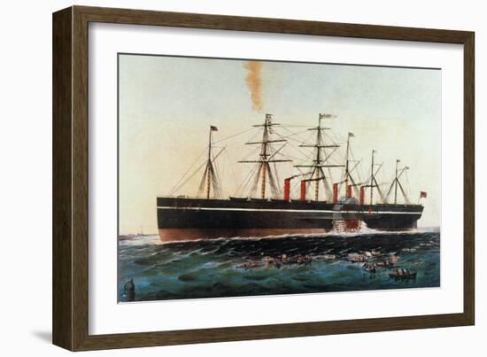 Ship: Great Eastern, 1858-Currier & Ives-Framed Giclee Print