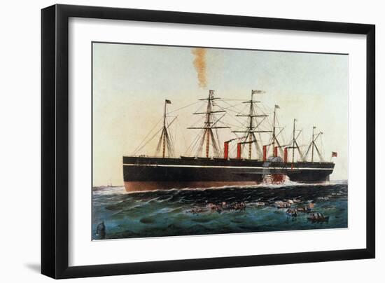 Ship: Great Eastern, 1858-Currier & Ives-Framed Giclee Print