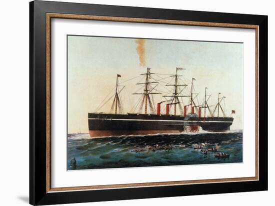 Ship: Great Eastern, 1858-Currier & Ives-Framed Giclee Print