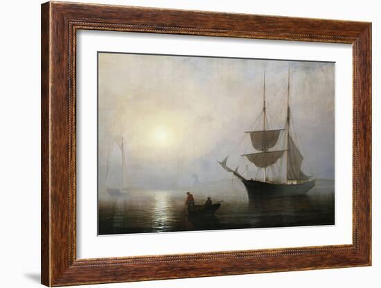 Ship in a Fog off Ten Pound Island, Gloucester-Jean-Baptiste-Camille Corot-Framed Giclee Print