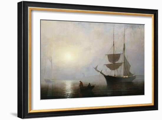 Ship in a Fog off Ten Pound Island, Gloucester-Jean-Baptiste-Camille Corot-Framed Giclee Print