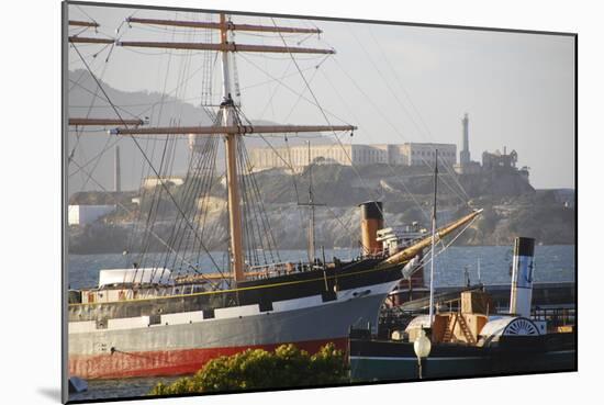 Ship in front of Alcatraz, Fishermans Wharf, San Francisco, California-Anna Miller-Mounted Photographic Print