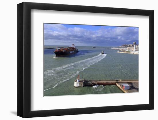 Ship in Le Havre Port, Normandy, France, Europe-Richard Cummins-Framed Photographic Print