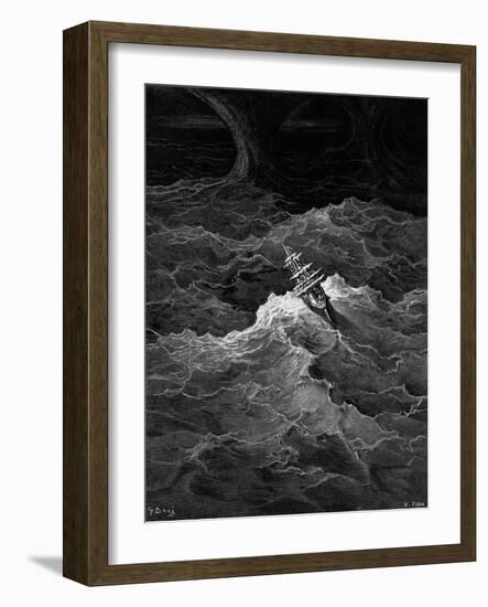 Ship in Stormy Sea-Gustave Doré-Framed Giclee Print