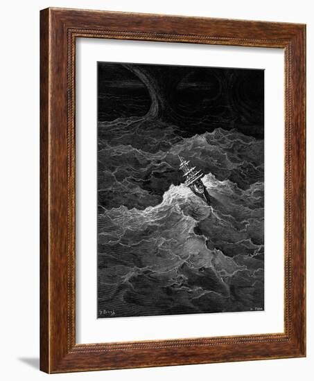 Ship in Stormy Sea-Gustave Doré-Framed Giclee Print