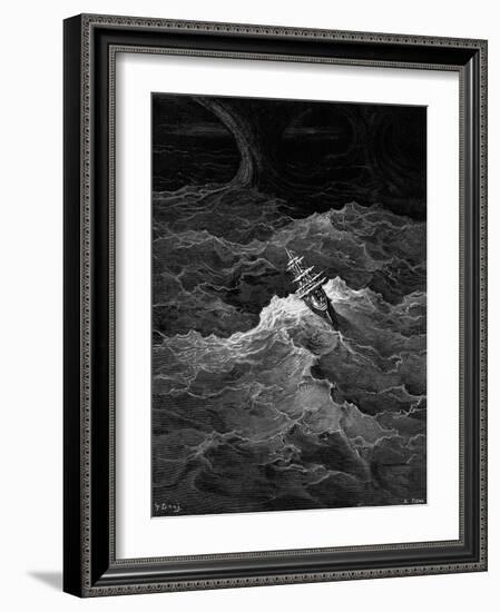 Ship in Stormy Sea-Gustave Doré-Framed Giclee Print