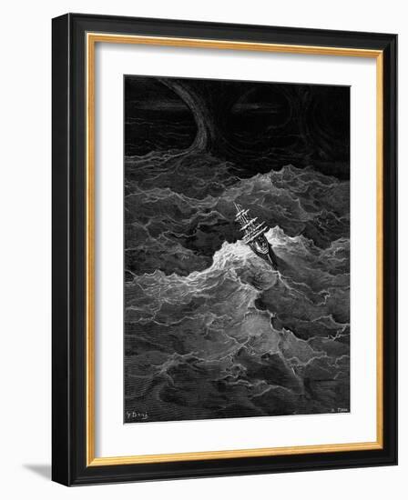 Ship in Stormy Sea-Gustave Doré-Framed Giclee Print