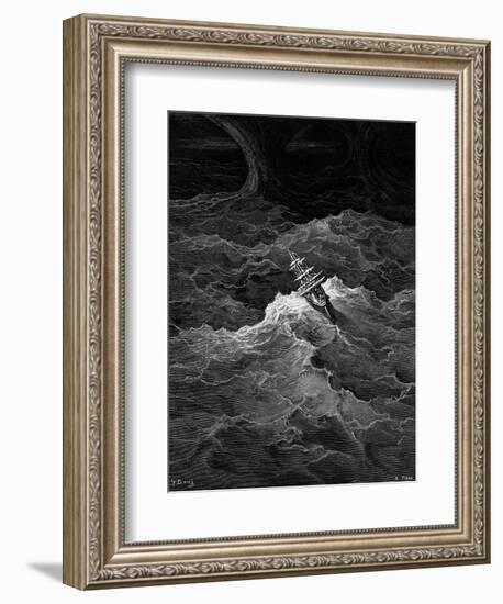 Ship in Stormy Sea-Gustave Doré-Framed Giclee Print