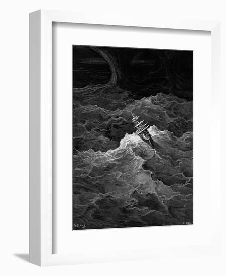 Ship in Stormy Sea-Gustave Doré-Framed Giclee Print
