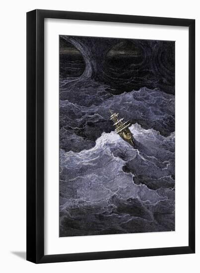 Ship in Stormy Seas from Coleridge's Rime of the Ancient Marine-null-Framed Giclee Print