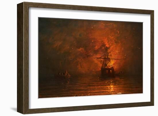 Ship on Fire, 1873-Francis Danby-Framed Giclee Print