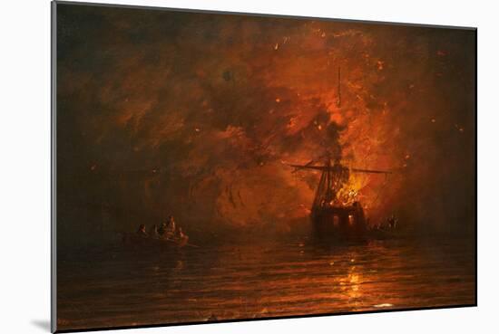 Ship on Fire, 1873-Francis Danby-Mounted Giclee Print