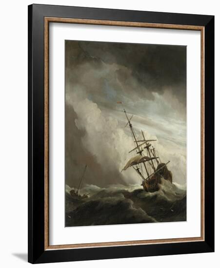 Ship on the High Seas Caught by a Squall, (The Gust), C. 1680-Willem van de Velde-Framed Art Print