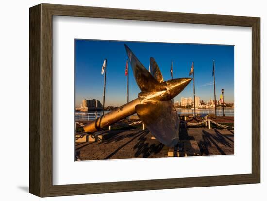 SHIP PROPELLER BATTLESHIP NEW JERSEY MUSEUM WATERFRONT CAMDEN NEW JERSEY USA-null-Framed Photographic Print